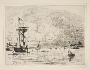 Salida del Puerto de Honfleur de Johan Barthold Jongkind