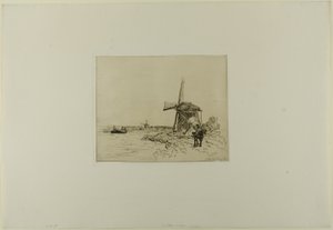El camino de sirga, del Libro de seis aguafuertes, vistas de Holanda
