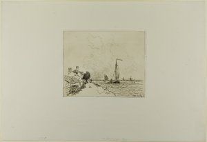 Los dos veleros, del Libro de seis aguafuertes, vistas de Holanda de Johan Barthold Jongkind