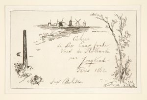 Título del cuaderno de seis aguafuertes de Johan Barthold Jongkind