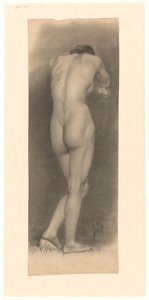 Desnudo femenino de pie, visto desde atrás
