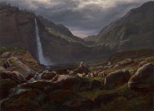 Cascada Feige (Feigefossen), Lysterfjord, Noruega de Johan Christian Dahl