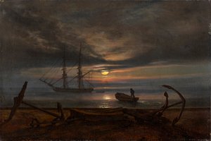 Costa danesa a la luz de la luna de Johan Christian Dahl