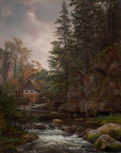 El molino Lochmühle en el valle de Liebethal de Johan Christian Dahl