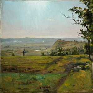 Campos verdes cerca de Meissen. Estudio de Johan Christian Dahl