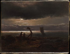 Madre e hijo junto al mar de Johan Christian Dahl