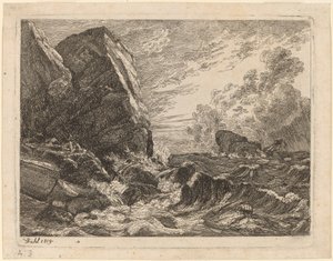 Costa noruega durante una tormenta de Johan Christian Dahl