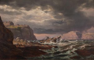 Naufragio en la costa de Noruega de Johan Christian Dahl