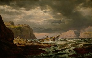 Naufragio en la Costa Noruega de Johan Christian Dahl