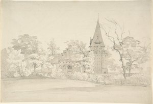 La iglesia de Aller en el amt de Sønderjylland (Dinamarca), vista desde el norte de Johan Christian Dahl
