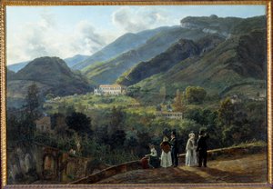El casino Reale de Quisiana en Castellammare con la corte de Dinamarca de Johan Christian Dahl