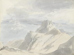 Vista del golfo de Nápoles desde el monte Epomeo, Isquia de Johan Christian Dahl
