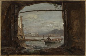 Vista desde una gruta cerca de Posillipo de Johan Christian Dahl