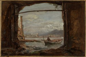 Vista desde una gruta cerca de Posillipo de Johan Christian Dahl