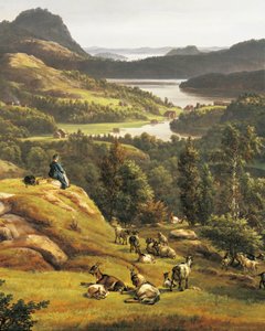 Vista de Lysenkloster cerca de Bergen, Noruega, siglo XIX (detalles) de Johan Christian Dahl