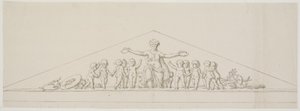 Boceto para un frontón, simbolizando la prosperidad, con putti