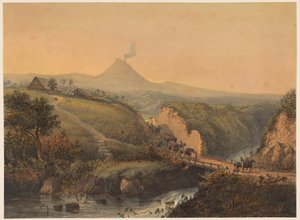 Vista de los alrededores de Malang Paisaje en Malangsche (Residencia Passarouan.) (título sobre el objeto) de Johan Conrad Greive