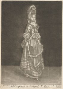 Chica de calidad con vestido de invierno de Johan Danckerts