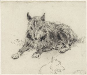 Perro pastor reclinado de Johan Daniël Koelman