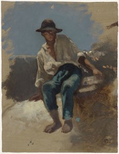 Joven sentado con sombrero de fieltro de Johan Daniël Koelman