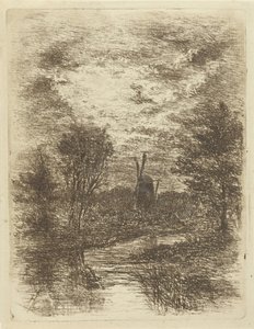 Paisaje con molino de Johan Frederik Croockewit