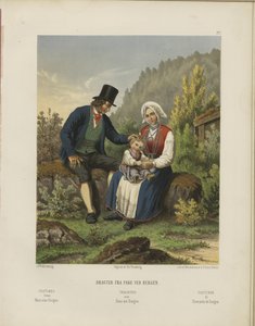 Ilustración del libro Udvalgte norske Nationaldragter de autor desconocido y publicado por Chr. Tønsberg (no, [1861])