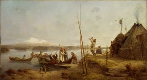Regreso de la Novia al Hogar en el Lago Hornavan de Johan Fredrik Hockert