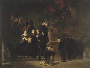 El incendio en el Palacio Real, Estocolmo, 7 de mayo de 1697, 1862-66 de Johan Fredrik Hockert