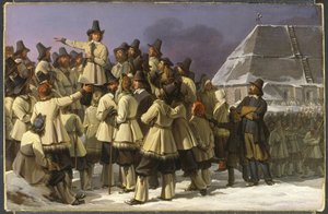 El rey Gustavo I Vasa (1496-1560) dirigiéndose a los hombres de Dalecarlia en Mora