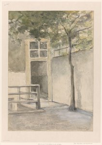 Vista de un patio desde el estudio del artista en Kazernestraat, La Haya de Johan Hendrik Weissenbruch (signed by artist)