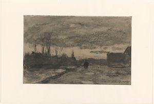 Vista de un muelle de Johan Hendrik Weissenbruch (signed by artist)