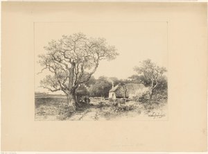 Paisaje con granja de Johan Hendrik Weissenbruch