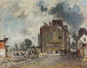 Obras de demolición en Rue des Franc-Bourgeois St. Marcel de Johan Jongkind