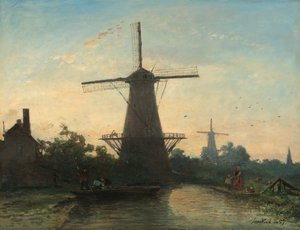 Molinos cerca de Rotterdam de Johan Jongkind