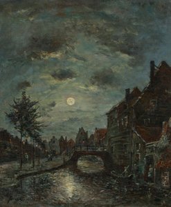 Un canal interior en Dordrecht, Claire de Lune.