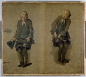 Dos Bocetos de David Garrick en Personaje, siglo XVIII de Johan Joseph Zoffany