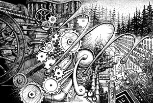 Bosque digital steampunk de Johan Liewendahl