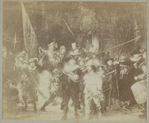 Fotoreproducción del cuadro "La ronda de noche" de Rembrandt Harmensz. van Rijn
Museo de Ámsterdam. Rembrandt. - La Ronde de nuit. (título en el objeto)