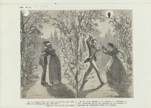 Caricatura sobre la influencia de la luna, 1865