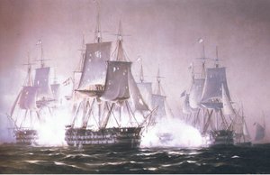 Prins Christian Frederick en batalla contra los británicos, de fuente desconocida de Johan Neumann