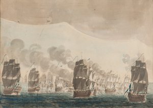 La batalla naval de Öland el 26 de julio de 1789 de Johan Petter Cumelin