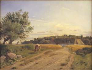 Una granja en Lodskov cerca de la mansión Vognserup, Zelanda de Johan Thomas Lundbye