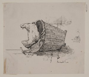 Una gallina en una cesta de Johan Thomas Lundbye