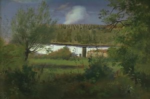 Edificio de granja al sol de Johan Thomas Lundbye