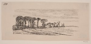 Paisaje con una fila de árboles de Johan Thomas Lundbye