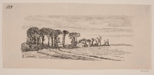 Paisaje con una fila de árboles de Johan Thomas Lundbye