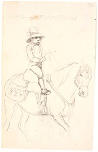 Niño pequeño montando un caballo de Johan Thomas Lundbye