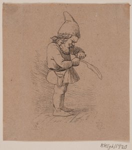 Duende cortando una pluma