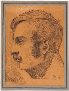 Retrato de perfil del hermano del artista, posiblemente el futuro ministro de guerra de Johan Thomas Lundbye