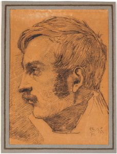 Retrato de perfil del hermano del artista, posiblemente el futuro ministro de guerra de Johan Thomas Lundbye